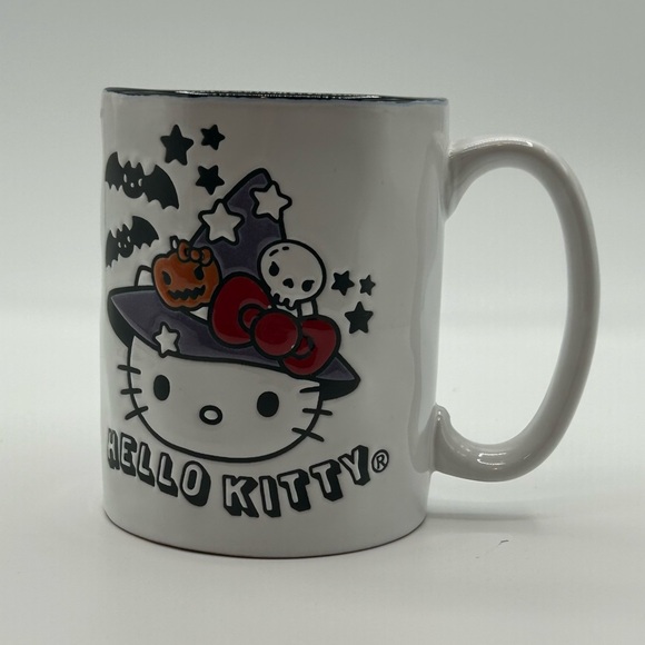 Sanrio Hello Kitty Mug Halloween Witch‎ Bats Skull Ceramic Coffee Cup NWT - Picture 2 of 6